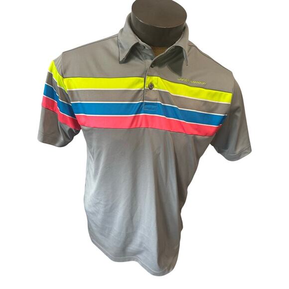 Under Armour HeatGear Mens Large Colorful Short Sleeve Polo - Picture 1 of 5